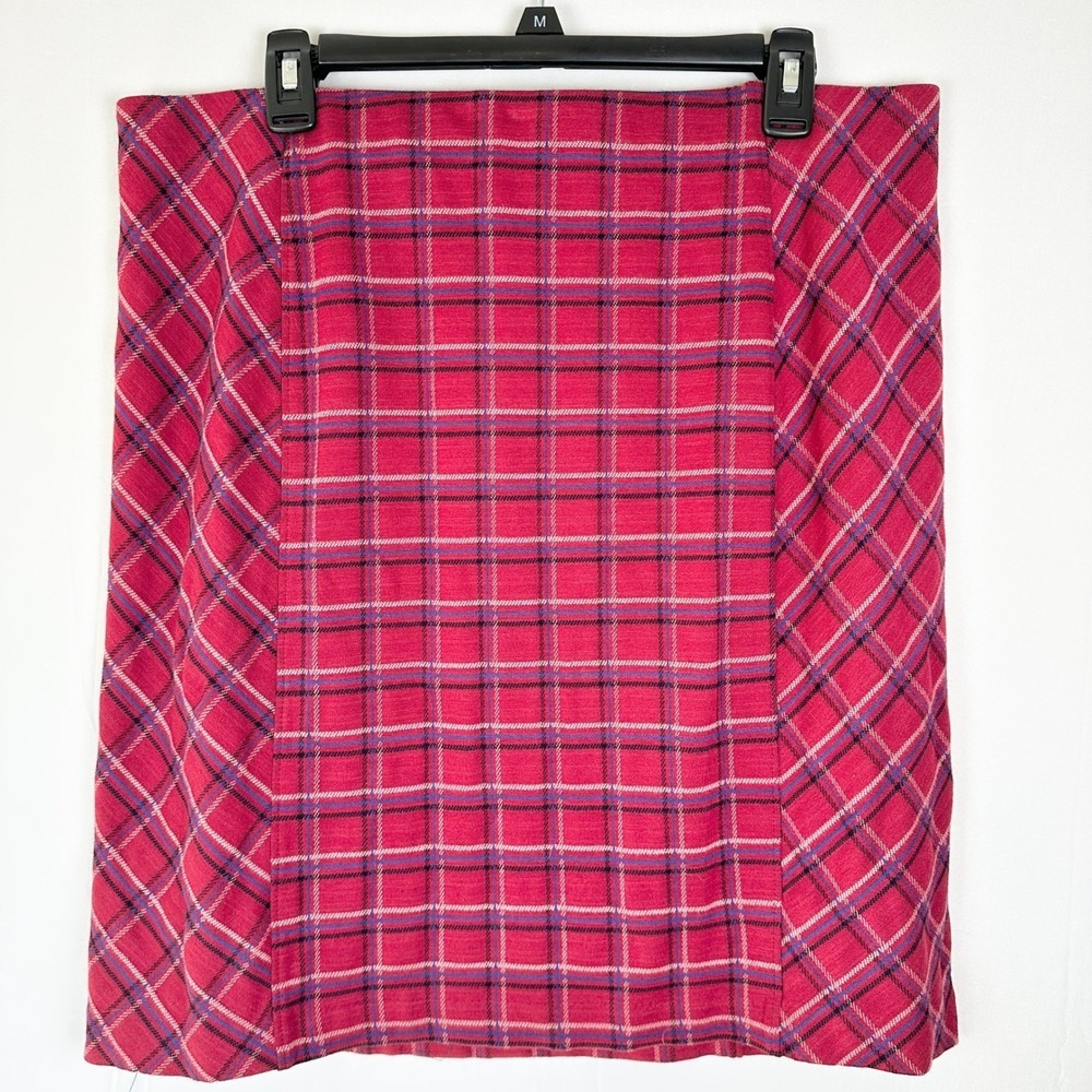 J. Jill Petite Plaid Ponte Knit Skirt Women‎ LP Business Casual Preppy Career